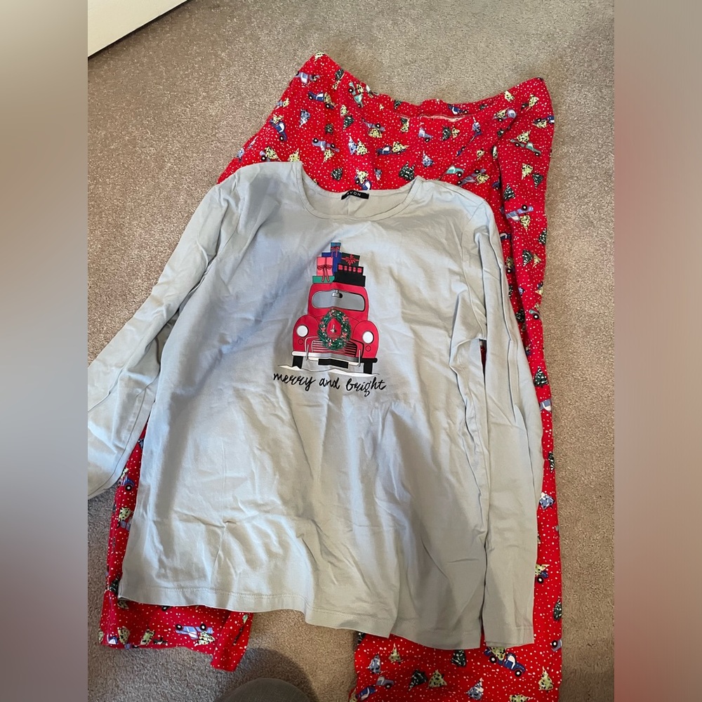 avon christmas truck pajama set - XL